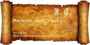 Markusz Györgyi névjegykártya